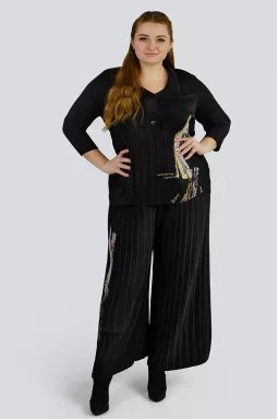 Костюм - брюки из плиссированной ткани больших размеров