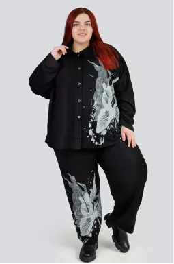 Костюм - брюки с принтом больших размеров