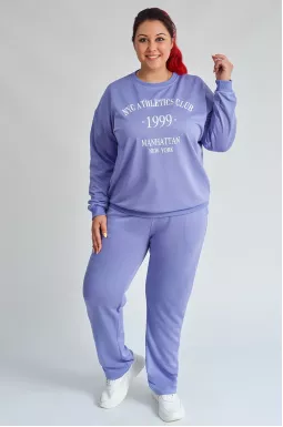 Прогулочный костюм с контрастным принтом больших размеров