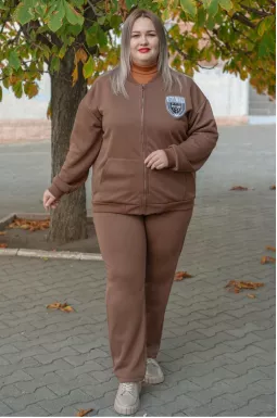 Костюм прогулянковий утеплений на флісі великих розмірів