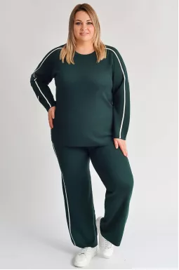 Прогулянковий костюм з вертикальними акцентами великих розмірів