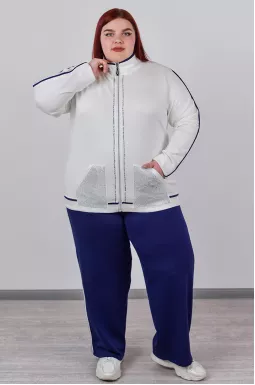 Прогулянковий костюм з комбінованим контрастним дизайном великих розмірів