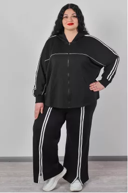 Прогулянковий костюм на блискавці з контрастними елементами великих розмірів