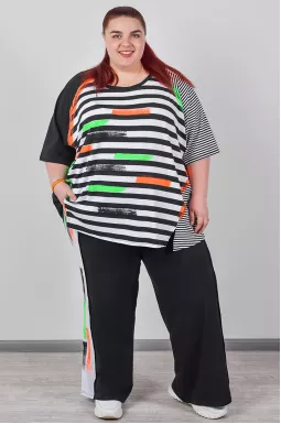 Прогулянковий костюм з яскравим кольоровим дизайном великих розмірів