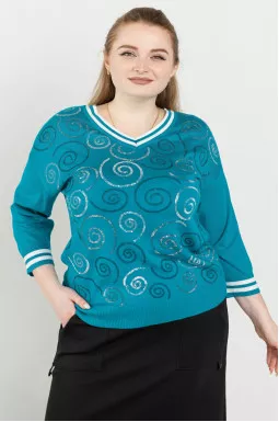 Пуловер декорований блискітками великих розмірів