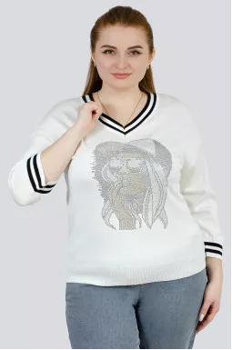 М'який пуловер декорований блискітками великих розмірів