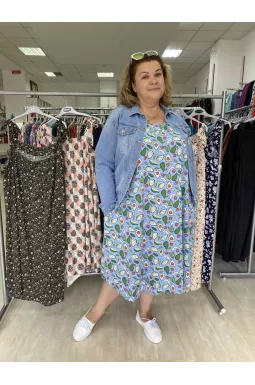 Сарафан-платье с бретелями на завязках супер батал