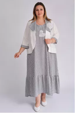 Сарафан-сукня з жакетом та знімною прикрасою великих розмірів