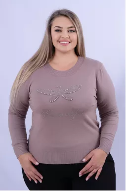 Джемпер вкорочений з метеликом батал