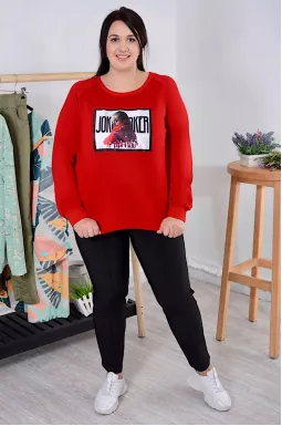 Свитшот однотонный с принтом Джокер батал