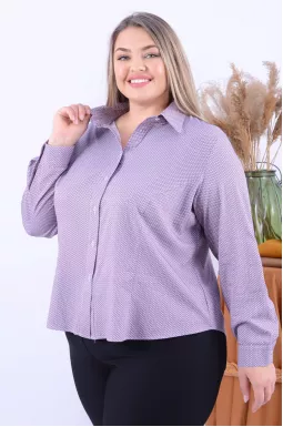 Сорочка вкорочена з принтом батал