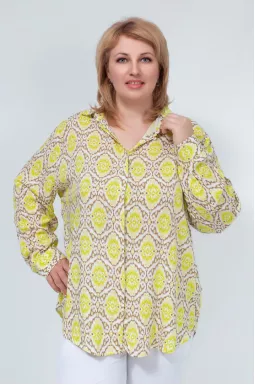Сорочка штапель в орнамент супер батал