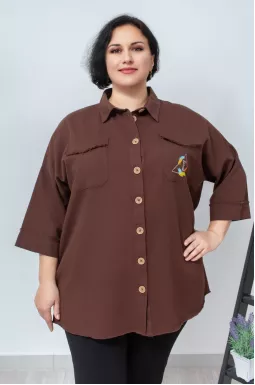 Сорочка джинсова в кольорах супер батал