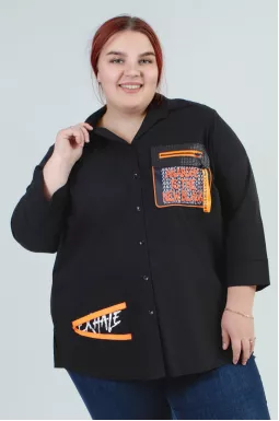 Сорочка з яскравим декором супер батал