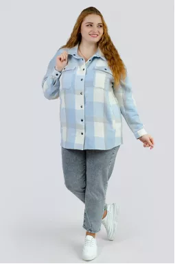 Трендова байкова сорочка-кардиган великих розмірів