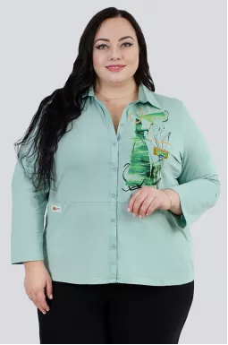 Сорочка трикотажна з принтом великих розмірів 1+1=3