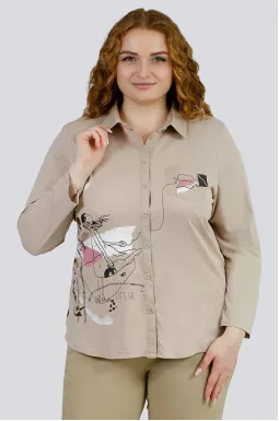 Яскрава сорочка з принтом великих розмірів