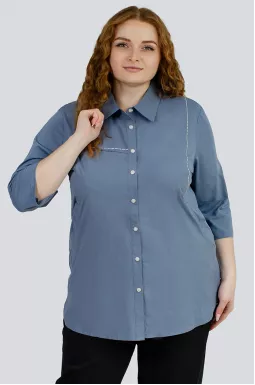 Однотонна котонова сорочка великих розмірів 1+1=3