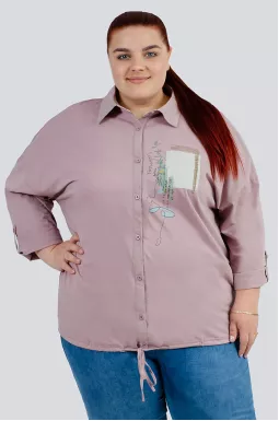 Котонова сорочка із зав'язками великих розмірів 1+1=3