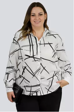 Сорочка в абстрактний принт великих розмірів