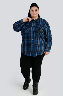 Сорочка котонова в клітинку великих розмірів