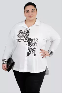 Сорочка з анімалістичним принтом великих розмірів