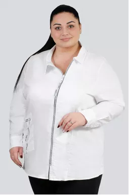 Сорочка біла на блискавці великих розмірів