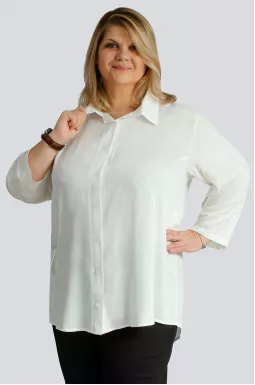Сорочка біла котонова великих розмірів