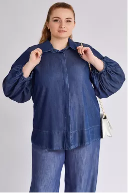 Сорочка денім з декором великих розмірів