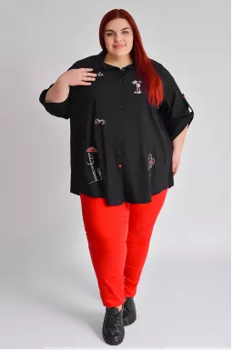 Сорочка з вишитим декором великих розмірів