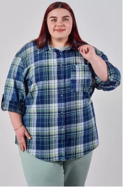 Довга сорочка з котону з декоративними елементами великих розмірів