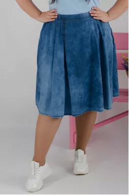 Джинсова спідниця трапеція батал