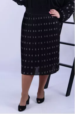 Стильна спідниця міді з шифону батал