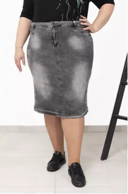 Спідниця міді декорована стразами батал