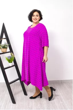 Сукня міді в вишитий горох батал