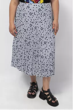 Спідниця плісе в геометричний принт супер батал