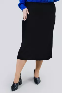 Стильна в'язана спідниця міді батал