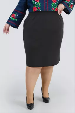 Чорна в'язана спідниця супер батал