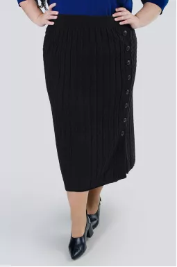 Спідниця максі в'язана з ґудзиками батал