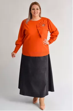 Тепла спідниця максі в клітинку великих розмірів