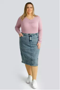 Спідниця міді джинсова великих розмірів