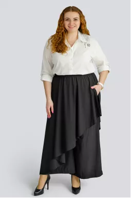 Черная юбка-брюки макси больших размеров