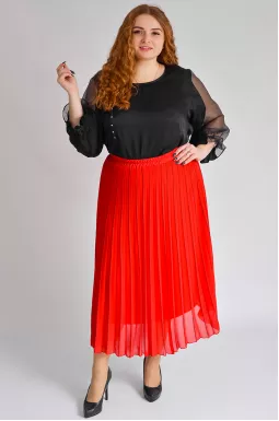 Спідниця-плісе міді великих розмірів