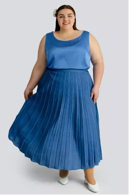 Спідниця максі плісе в смужку великих розмірів