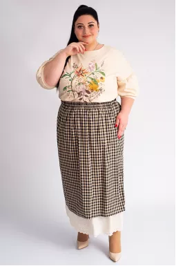 Спідниця максі в клітинку великих розмірів