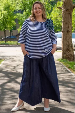 Юбка-брюки миди больших размеров