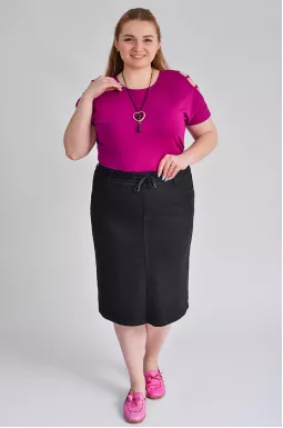 Джинсовая юбка черного цвета больших размеров