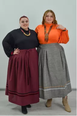 Юбка на запах с контрастными вставками больших размеров