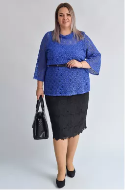 Спідниця міді з мереживною прошвою великих розмірів