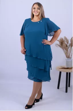 Нарядное шифоновое платье в ярких цветах супер батал